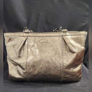 Coach Gallery Metallic Bronze Leather Tote Bag F17722